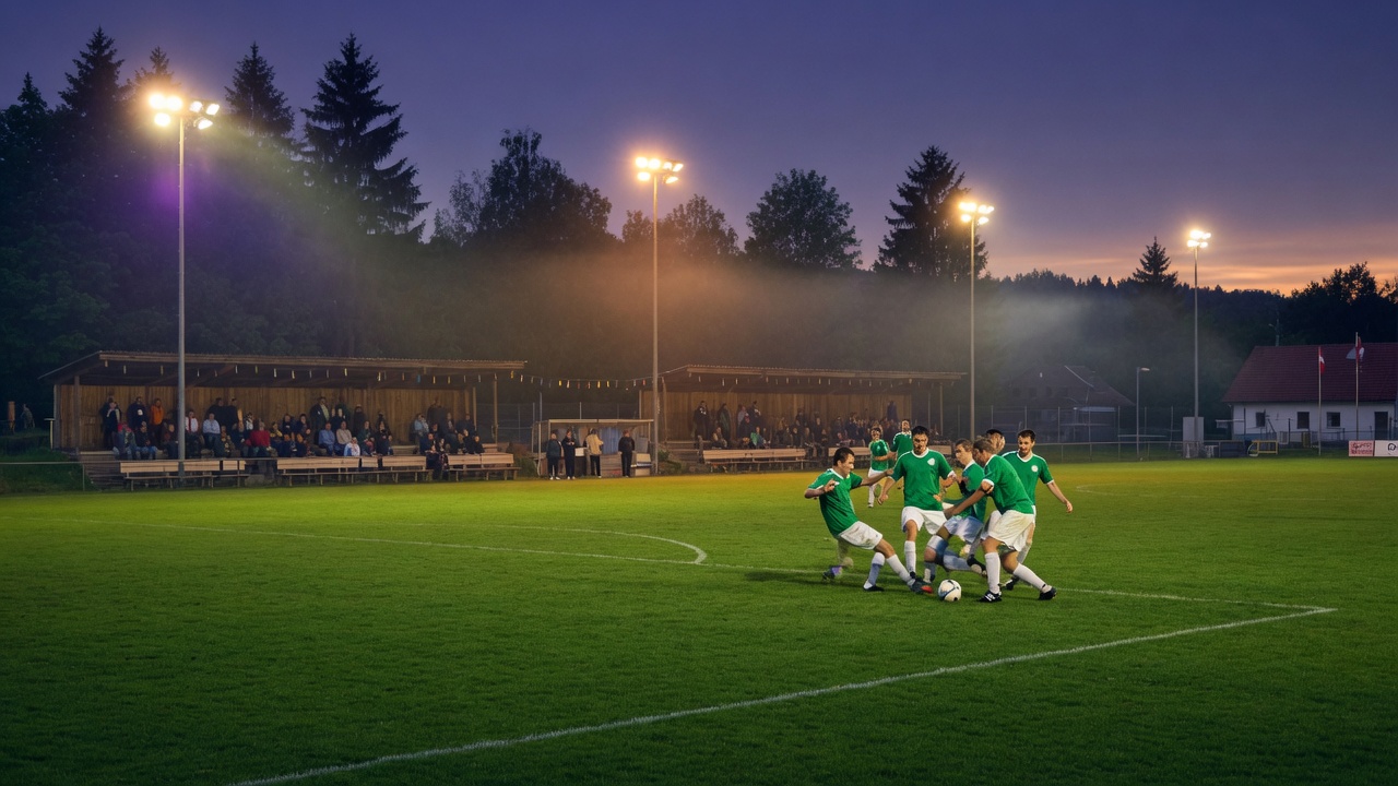 Flutlichtspiel der Kampfmannschaft auf dem Sportplatz Perchtoldsdorf