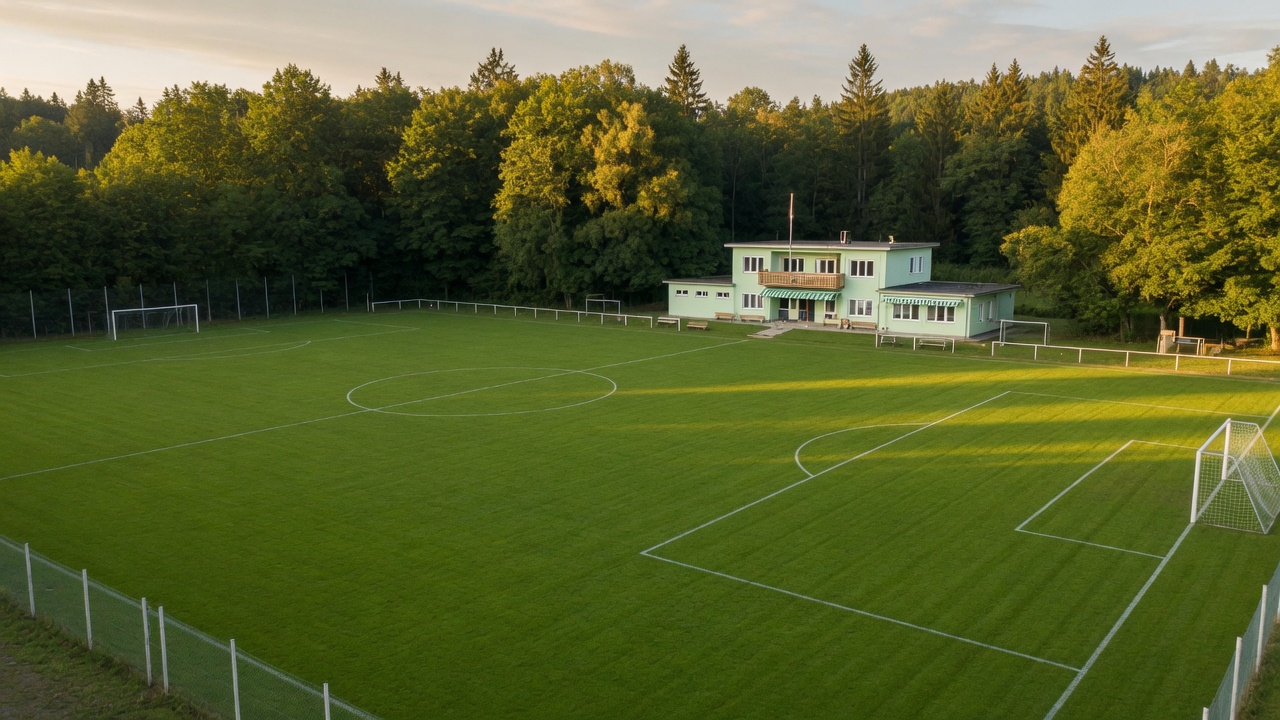 Sportplatz mit Klubhaus am Wienerwald