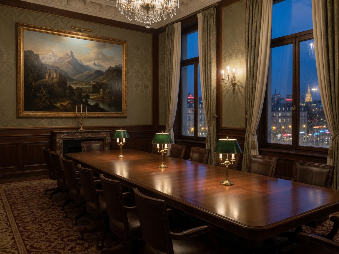Boardroom Königstein mit Walnusstisch und Ledersesseln