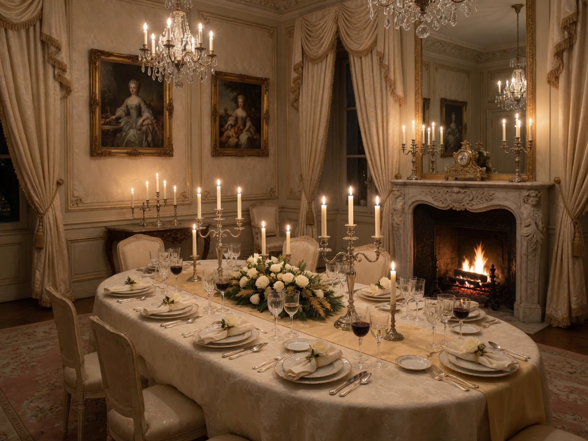 Salon Semper mit ovaler Tafel für ein privates Dinner