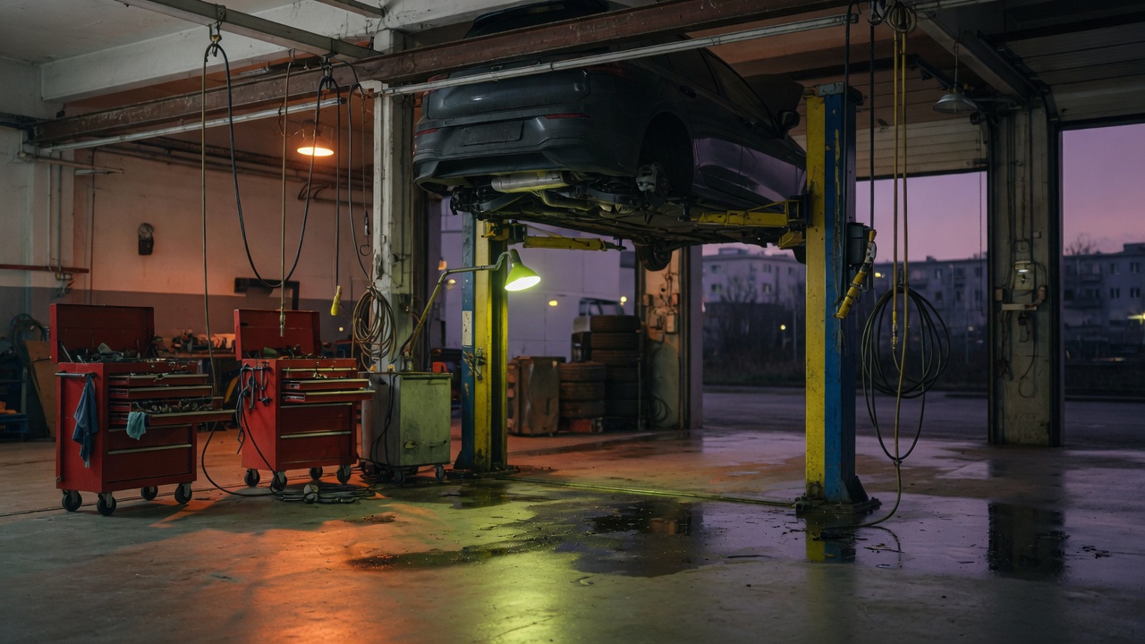 Hebebühne in der NORDWERK-Werkstatt