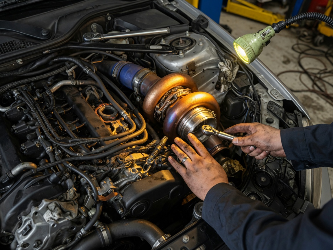 Motorraum in der Diagnose